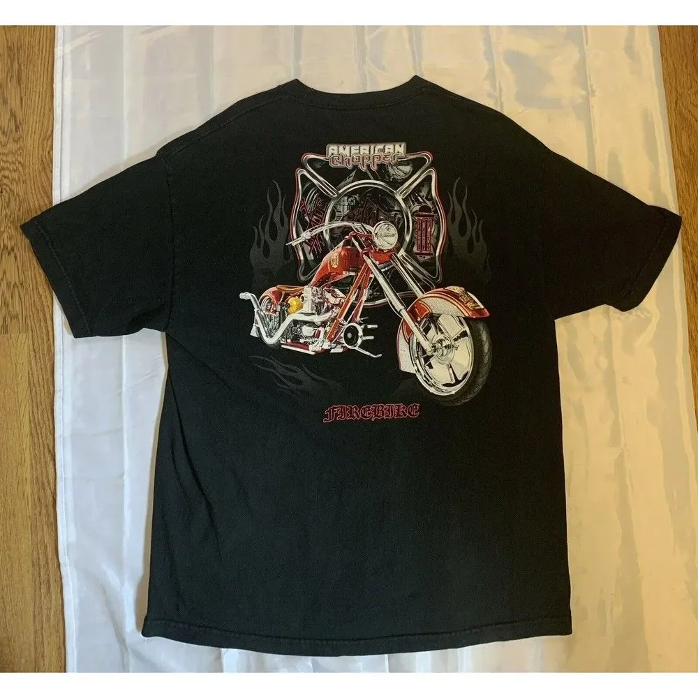 Nascar American Chopper Men's Black Racing Double Sided Shirt